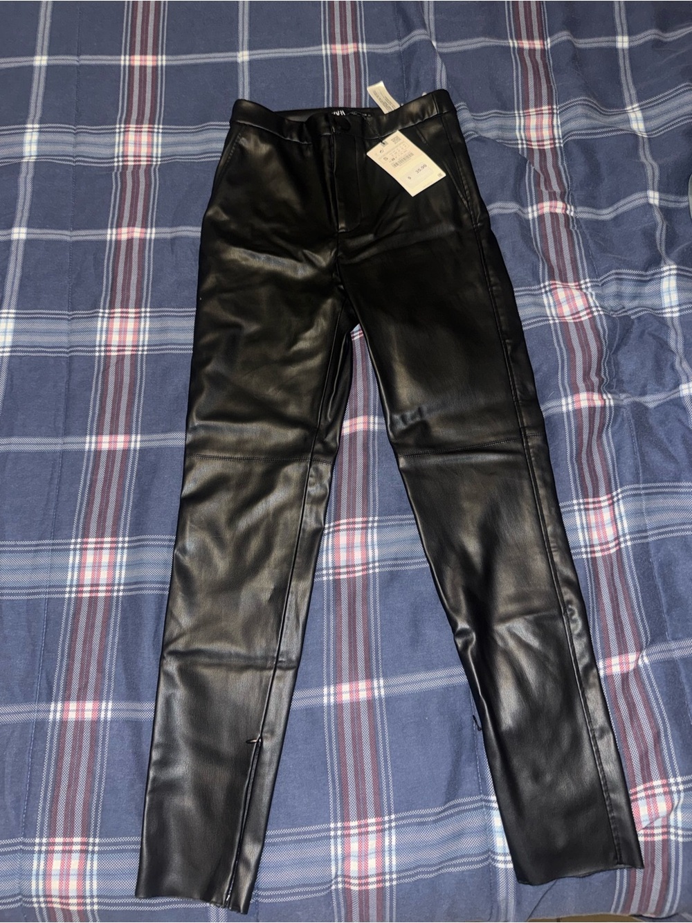 Zara High Waisted Legging Faux Leather Size S